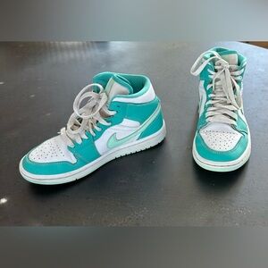 Air Jordan teal and white